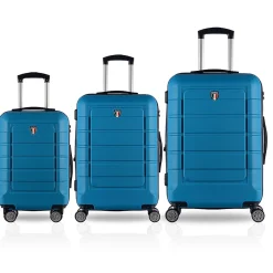 3-Piece Hardside Spinner Carry-On Luggage Set, TSA Checkpoint Friendly, Blue (T0273-03PC-BLU)<TUCCI Best
