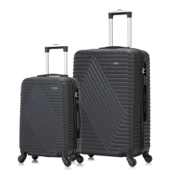 VOYAGE Vertice 2-Piece Hardside Spinner Luggage Set, TSA Checkpoint Friendly, (V0001-02PC-BLK)<TUCCI New