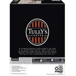Tully's Breakfast Blend Extra Bold Coffee, Keurig K-Cup Pod, Light Roast, 96/Carton (192719CT)