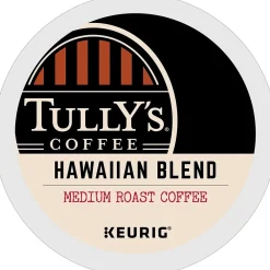 Tully's Hawaiian Blend Coffee Keurig® K-Cup® Pods, Medium Roast, 96/Carton (66064)