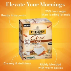 Twinings Chai Latte Black Tea, Keurig® K-Cup® Pods, 22/Box (TNA78919)