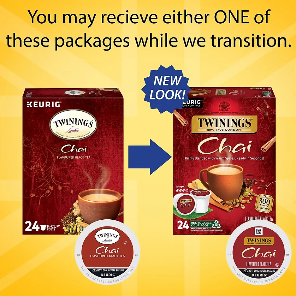 Twinings Chai Tea, Keurig® K-Cup® Pods, 24/Box (TNA09954)