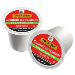 Twinings English Breakfast Decaf Black Tea, Keurig® K-Cup® Pods, 24/Box (TNA85784)