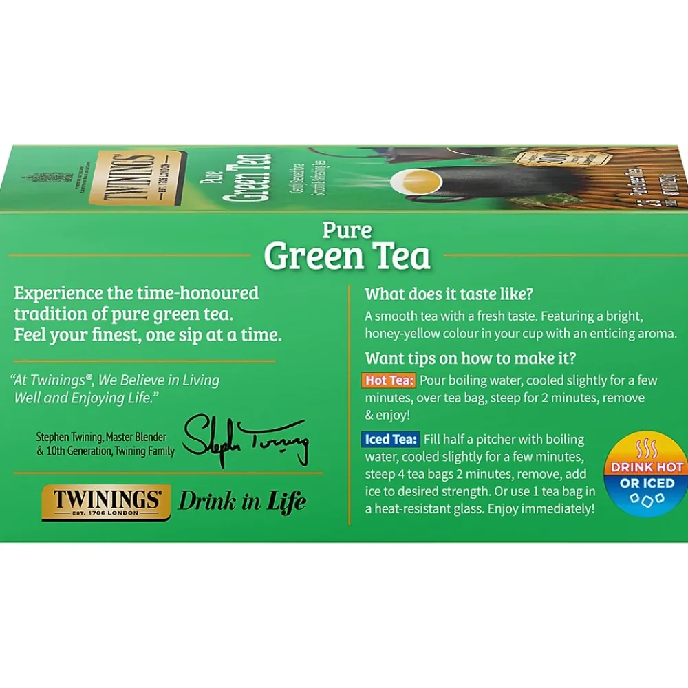Twinings Green Tea Bags, 25/Box (TNA51732)