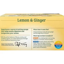 Twinings Lemon and Ginger Herbal Tea Bags, 50/Box (F14990)