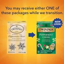 Twinings of London Decaf Peppermint Herbal Tea Bags, 20/Box (F14721)