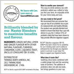 Twinings Probiotics+ Herbal Lemon & Ginger Tea, Keurig® K-Cup® Pods, 24/Box (F16930)