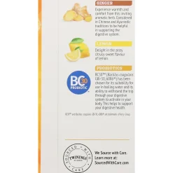 Twinings Probiotics Lemon and Ginger Herbal Tea Bags, 18/Box (F16483)