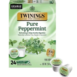 Twinings Pure Peppermint Herbal Tea, Keurig® K-Cup® Pods, 24/Box (TNA85813)