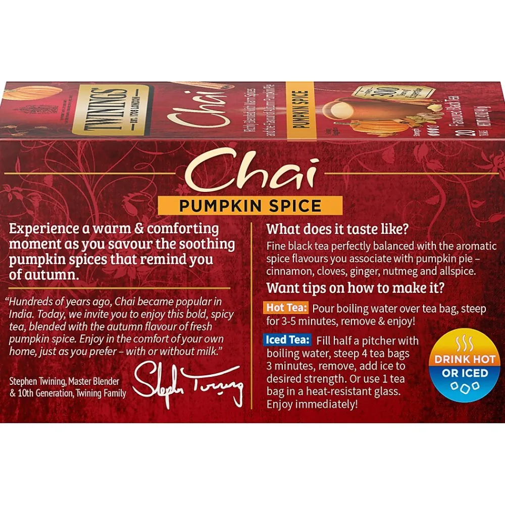 Twinings Winter Teas Pumpkin Spice, Chai, 20/Box (TNA51382)