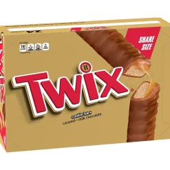 Twix Caramel Sharing Size Chocolate Cookie Bar Candy, 3.02 oz Bar, 24/Box (MMM35387)