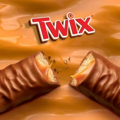Twix Caramel Sharing Size Chocolate Cookie Bar Candy, 3.02 oz Bar, 24/Box (MMM35387)