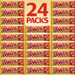 Twix Caramel Sharing Size Chocolate Cookie Bar Candy, 3.02 oz Bar, 24/Box (MMM35387)