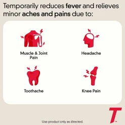 Extra Strength Caplets, Fever Reducer and Pain Reliever, 500 mg, 10 Count (703662)<Tylenol