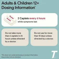 Extra Strength Caplets, Fever Reducer and Pain Reliever, 500 mg, 10 Count (703662)<Tylenol