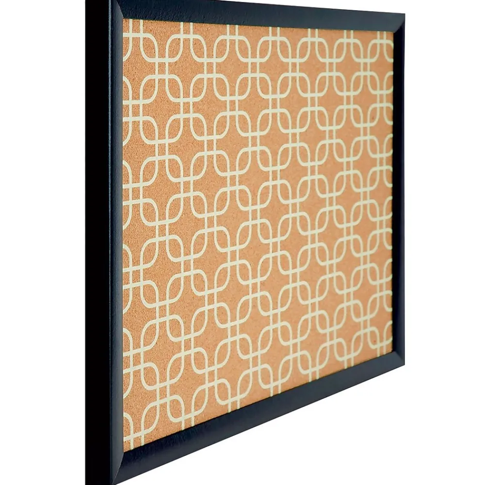 Bulletin*U Brands Fashion Cork Bulletin Board, 20" x 16", Black Frame (305U00-01)