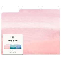 File Folders|U Brands File Folders, 1/3-Cut Tab, Letter Size, Assorted Tie Dye, 9/Pack (5437U06-24)