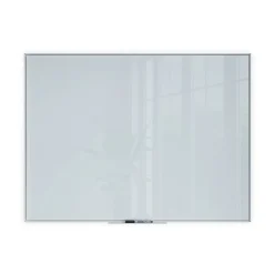 Dry Erase*U Brands Glass Dry-Erase Whiteboard, Aluminum Frame, 4' x 3' (2826U00-01)