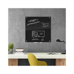 Dry Erase*U Brands Glass Dry-Erase Whiteboard, 3' x 3' (2810U00-01)