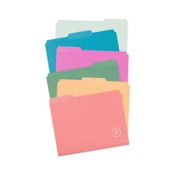 File Folders|U Brands U-Eco File Folder, 1/3-Cut Tab, Letter Size, Assorted Colors, 24/Pack (6597U01-12)