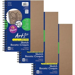 Notepads|uCreate Create Your Own Cover Sketch Diary, 11" x 8.5", Natural, 50 Sheets, Pack of 3 (PAC4777-3)