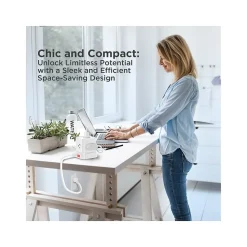 Uncaged Ergonomics Cube 5-Outlet 4-USB Port Surge Protector, 10', White (PC-w-c)