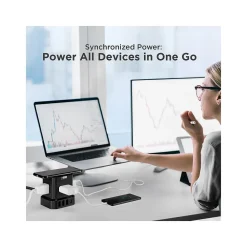 Uncaged Ergonomics Cube 4-Outlet 4-USB Port Surge Protector, 10', Black (WC-10-b)