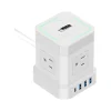 Uncaged Ergonomics Cube 4-Outlet 4-USB Port Surge Protector, 10', White (WC-10-w)
