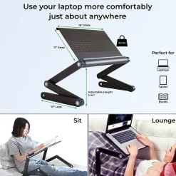 WorkEZ Cooling Laptop Lap Desk, Executive Black (WEEB)<Uncaged Ergonomics Clearance