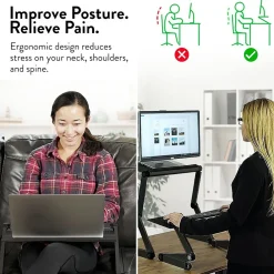 WorkEZ Cooling Laptop Lap Desk, Executive Black (WEEB)<Uncaged Ergonomics Clearance