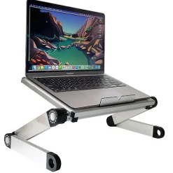 WorkEZ Ergonomic Laptop Cooling Stand, Light Silver (WELS)<Uncaged Ergonomics Discount
