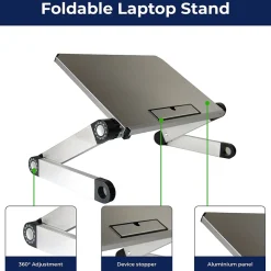 WorkEZ Ergonomic Laptop Cooling Stand, Light Silver (WELS)<Uncaged Ergonomics Discount