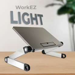 WorkEZ Ergonomic Laptop Cooling Stand, Light Silver (WELS)<Uncaged Ergonomics Discount