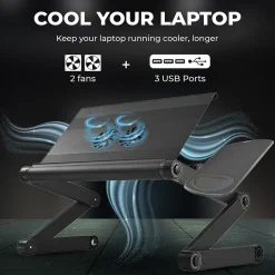 WorkEZ Cool Laptop Riser, Black (WECB)<Uncaged Ergonomics