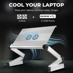 WorkEZ Cool Laptop Riser, 18 x 11”, Silver (WECs)<Uncaged Ergonomics Discount