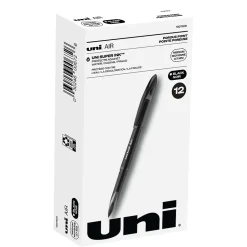 Pens|uni-ball uni AIR Porous Point Pens, Medium Point, 0.7mm, Black, Black Ink, 12/Pack (1927631)