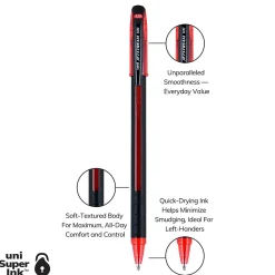 Pens|uni-ball uni Jetstream 101 Ballpoint Pen, Medium Point, 1.0mm, Red Ink, Dozen (1768013)
