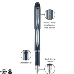 Pens|uni-ball uni Jetstream Ballpoint Pen, Fine Point, 0.7mm, Black Ink, Dozen (40173)