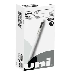Pens|uni-ball uni one Retractable Gel Pens, Medium Point, 0.7mm, Black Ink, Dozen (70362)