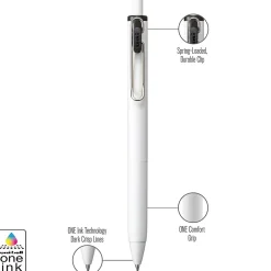 Pens|uni-ball uni one Retractable Gel Pens, Medium Point, 0.7mm, Black Ink, Dozen (70362)