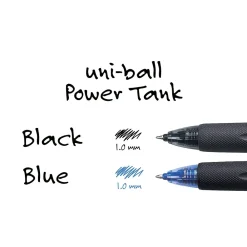 Pens|uni-ball uni Power Tank RT Ballpoint Pens, Medium Point, 1.0mm, Black Ink, 12/Pack (42070)