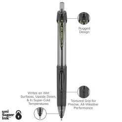 Pens|uni-ball uni Power Tank RT Ballpoint Pens, Medium Point, 1.0mm, Black Ink, 12/Pack (42070)
