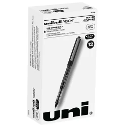 Pens|Uni Vision Rollerball Pen,Micro Point, Black Ink, Dozen (60106)