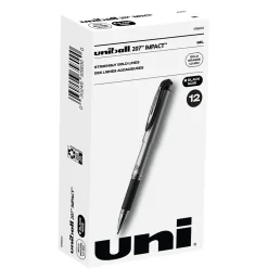 Pens|uni-ball 207 Impact Gel Pens, Bold Point, Black Ink, Dozen (65800)