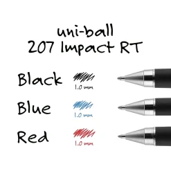 Pens|uni-ball uniball 207 Impact Retractable Gel Pens, Bold Point, 1.0mm, Blue Ink (65871)