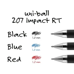 Pens|uni-ball 207 Impact RT Gel-Ink Pen Refill, Bold Tip, Blue Ink, 2/Pack (65874PP)