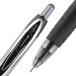 Pens|uni-ball uniball 207 Needle Retractable Gel Pens, Medium Point, 0.7mm, Black Ink, Dozen (1736097)