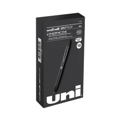 Pens|uni-ball uniball 207 Plus+ Retractable Gel Pens, Medium Point, 0.7mm, Black Ink, 12/Pack (70462)