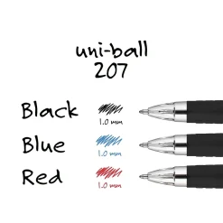 Pens|uni-ball uniball 207 Retractable Gel Pens, Bold Point, 1.0mm, Blue Ink, Dozen (1790896)