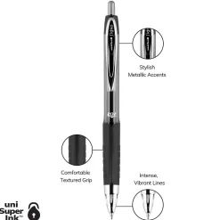 Pens|uni-ball uniball 207 Retractable Gel Pens, Medium Point, 0.7mm, Black Ink, 5/Pack (1960239)